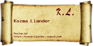 Kozma Liander névjegykártya